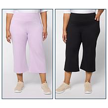 "As Is" Joy Performance Luxe Buttersoft Buy One, Get One Wide Leg C...