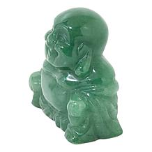 "As Is" KALIFANO 2.5" Carved Gemstone Laughing Buddha