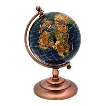 "As Is" KALIFANO Multigemstone Globe and Base Metal Stand