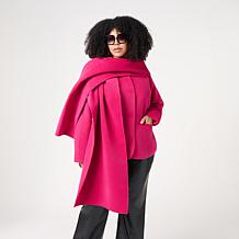 "As Is" KAP by Kaphill Melton Coat with Wrap Scarf