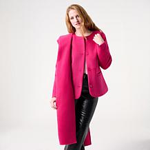"As Is" KAP by Kaphill Melton Coat with Wrap Scarf