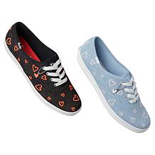 "As Is" Keds® Champion Embroidered Heart Canvas Lace-Up Sneaker