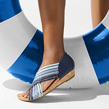 "As Is" Kenneth Cole Reaction Gigi Jeweled Stretch X-Band Wedge Sandal