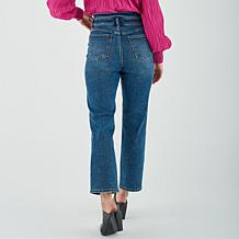"As Is" La Joie Notched Waist Straight-Leg Denim Jean