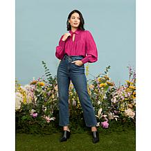 "As Is" La Joie Smocked Collar Long-Sleeve Blouse