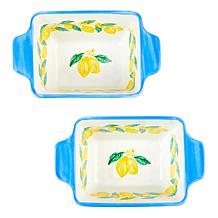 "As Is" Lidia's Kitchen 2-pack Ceramic Loaf Pans