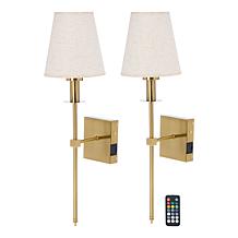 "As Is" Living Glow RGB Wireless Rechargeable LED Wall Sconce - 2-pack