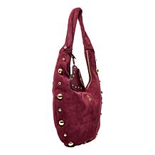 "As Is" London Fog Lisa Studded Faux Suede Hobo