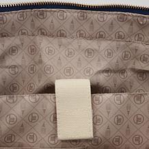 "As Is" London Fog Multi-Pocket Canvas Tote with Flower Charm
