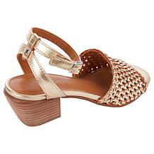 "As Is" Lucky Brand Modessa Leather Woven Sandal
