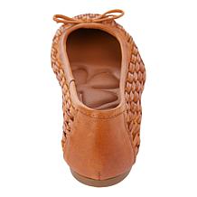 "As Is" Lucky Brand Mogeni Leather Woven Ballet Flat