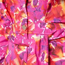 "As Is" Mark & James by Badgley Mischka Laura Poplin Faux Wrap Shir...