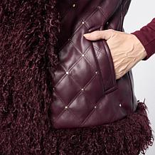 "As Is" Mark & James by Badgley Mischka Quilted Faux Leather Vest