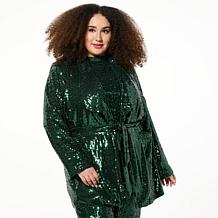 "As Is" Mark & James by Badgley Mischka Sequin Self Tie Jacket