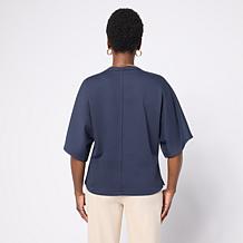 "As Is" MarlaWynne French Terry Dolman Sleeve Scoop Neck Top