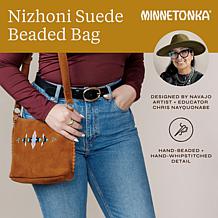 "As Is" Minnetonka Nizhoni Hand-Beaded Suede Handbag