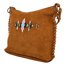 "As Is" Minnetonka Nizhoni Hand-Beaded Suede Handbag