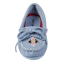 "As Is" Minnetonka® Nizhoni Hand-Beaded Suede Moccasin