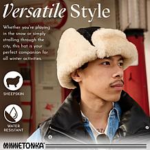 "As Is" Minnetonka Water Resistant Suede & Sheepskin Bomber Hat