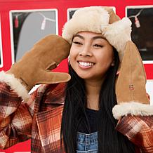 "As Is" Minnetonka Water Resistant Suede & Sheepskin Bomber Hat