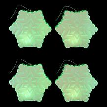 "As Is" Mr. Christmas Blow Mold Lit Snowflake Ornament Set of 4