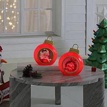 "As Is" Mr. Christmas Set of 2 12" LED Blow Mold Ornaments