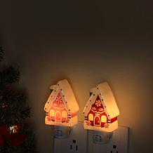 "As Is" Mr. Christmas Set of 2 Gingerbread Nightlights
