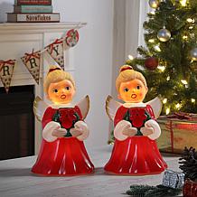 "As Is" Mr. Christmas Set of 2 LED 12" Shatterproof Angels