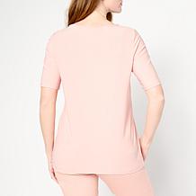 "As Is" Nina Leonard 2 PACK Elbow Sleeve Scoop Neck Tops