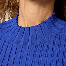 "As Is" Nina Leonard 2-piece Ribbed Sweater Knit Top and Skirt Set