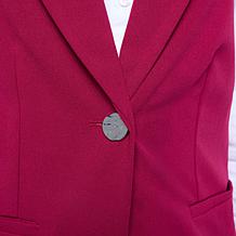 "As Is" Nina Leonard Collared Vest with Pockets