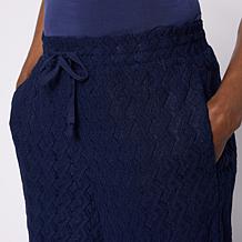 "As Is" Nina Leonard Cropped Novelty Lace Culotte Pant