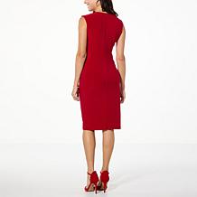 "As Is" Nina Leonard Extended Shoulder Sheath Dress