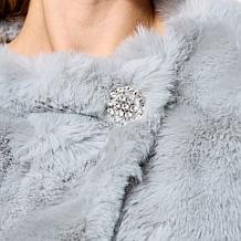 "As Is" Nina Leonard Faux Fur Wrap Neck Capelet
