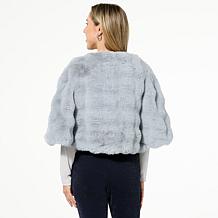 "As Is" Nina Leonard Faux Fur Wrap Neck Capelet