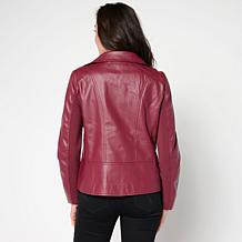 "As Is" Nina Leonard Faux Leather Moto Jacket