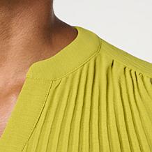 "As Is" Nina Leonard Mandarin Collar Placket Shirt