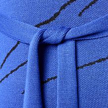 "As Is" Nina Leonard Mixed Jacquard Knit Mock-Neck Sweater Dress