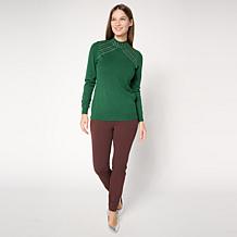 "As Is" Nina Leonard Mock Neck Long Sleeve Sweater Top