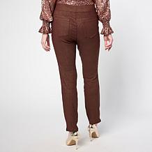 "As Is" Nina Leonard Narrow Leg Pull-On Foiled Pant