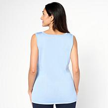 "As Is" Nina Leonard Scoop Neck Sleeveless Knit Tank