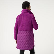 "As Is" Nina Leonard Sherpa Quilted Drawstring Jacket