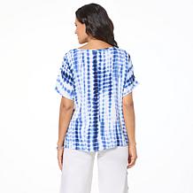 "As Is" Nina Leonard Side Tie Boxy Top