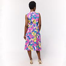 "As Is" Nina Leonard Sleeveless Collared Button Front Dress