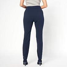"As Is" Nina Leonard Slim Leg Pant with Elastic Waist
