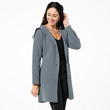 "As Is" Nina Leonard Sweater Knit Coatigan with Pockets
