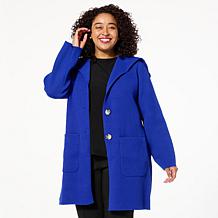 "As Is" Nina Leonard Sweater Knit Coatigan with Pockets