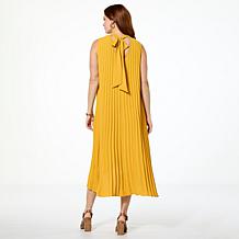 "As Is" Nina Leonard Textured Wave Hi-Low Midi Dress