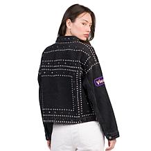 "As Is" Officially Licensed NFL Women's Denim Studded Jacket by Glll