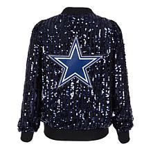 "As Is" Officially Licensed NFL Women's Sequin Jacket by Cuce - Cow...